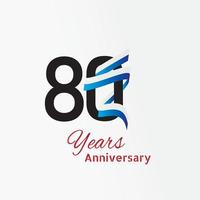 Logotipo de aniversario de años con color azul blanco y negro de una sola línea para celebración vector