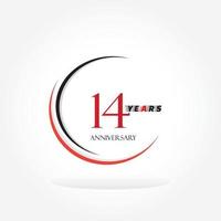 Logotipo vinculado de aniversario de años con color rojo aislado sobre fondo blanco para el evento de celebración de la empresa vector