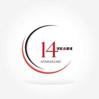 years anniversary linked logotype with red color isolated on white background for company celebration event vector