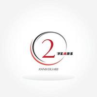 years anniversary linked logotype with red color isolated on white background for company celebration event vector