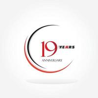 years anniversary linked logotype with red color isolated on white background for company celebration event vector