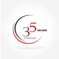 years anniversary linked logotype with red color isolated on white background for company celebration event vector