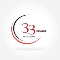 years anniversary linked logotype with red color isolated on white background for company celebration event vector