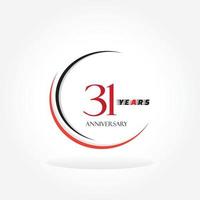 years anniversary linked logotype with red color isolated on white background for company celebration event vector