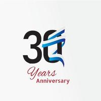 Logotipo de aniversario de años con color azul blanco y negro de una sola línea para celebración vector