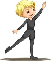 Boy ballet dancer cartoon character isolated vector