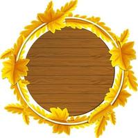 Round autumn leaves frame template vector