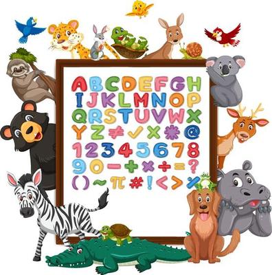 A-Z Alphabet board with wild animals