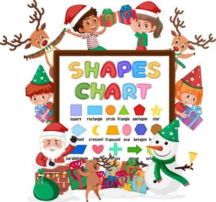 Shapes chart board with wild animals