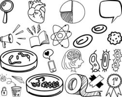 Set of item and symbol hand drawn doodle vector