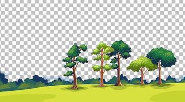 paisaje de escena de naturaleza en blanco sobre fondo transparente vector