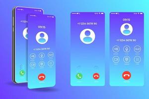 Call screen smartphone interface template, Mobile app design layout, UI for application vector illustration