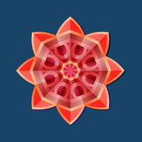 This is a polygonal pattern. This is a red geometric mandala. Asian floral pattern. vector