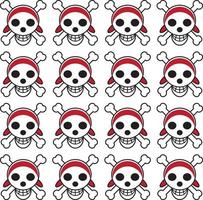 Cute skull pattern with white background vector