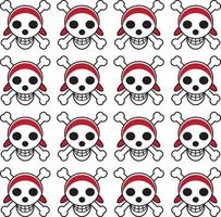 Cute skull pattern with white background vector