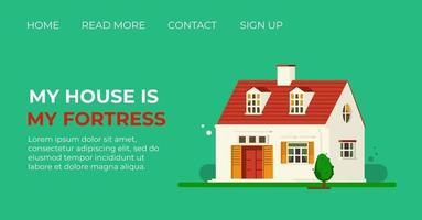 House renovation landing web page template. Sale of houses. Homepage layout design. Flat style vector illustration.