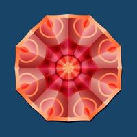 This is a polygonal pattern. This is a red geometric mandala. Asian floral pattern. vector