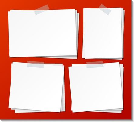 Set of empty sticky note paper template