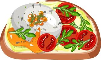 Top view of bread breakfast with topping vector