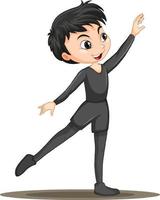 Boy ballet dancer cartoon character isolated vector