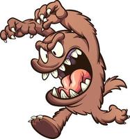 monstruo de dibujos animados marrón
