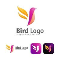 diseño de concepto de logotipo de pájaro de color moderno vector