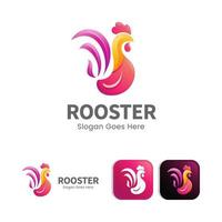 beautiful color modern rooster logo concept design vector
