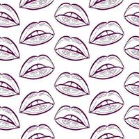 outline lips seamless pattern vector