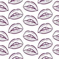 outline lips seamless pattern vector