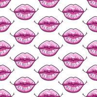labios rosados brillantes de patrones sin fisuras vector