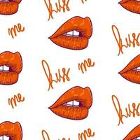 kiss me lips seamless pattern vector