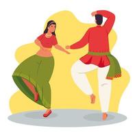 Couple with traditional clothes dancing vector