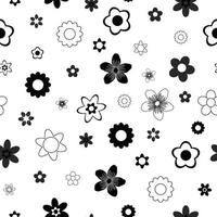 Beautiful flowers monochrome vector pattern design seamless wallpaper for fabric , paper prints