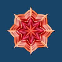 This is a polygonal pattern. This is a red geometric mandala. Asian floral pattern. vector