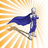 Super Hero in white and purple. Vector illustration on a background.