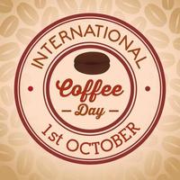 International coffee day seal vector