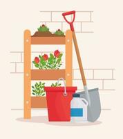 Gardening supplies vector design