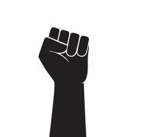 Raised fist vector icon. Human hand up in the air