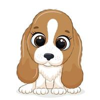 Animal illustration with cute little dog. vector