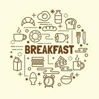 Breakfast Minimal Thin Line Icons Set vector
