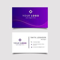 Violet gradient modern creative business card and name card vector