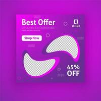 Best offer social media post template. vector