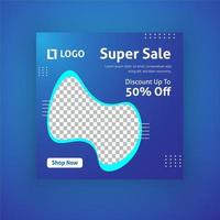 Super sale social media post template vector