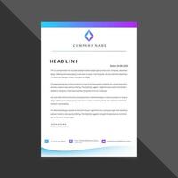 Gradient color creative Letterhead design template vector