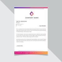 Gradient color Letterhead Design Template vector