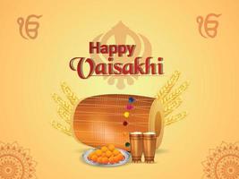 Happy Vaisakhi in flat design vector