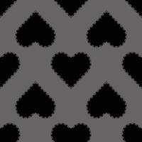 seamless valentine pattern background with black heart stamp vector
