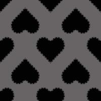 seamless valentine pattern background with black heart stamp vector