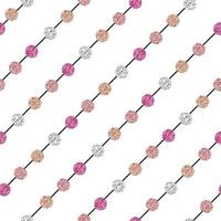 seamless valantine pattern background with pink glitter dot shape vector