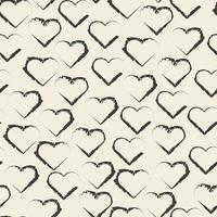 seamless valentine pattern background with monochrome heart shape stamp vector